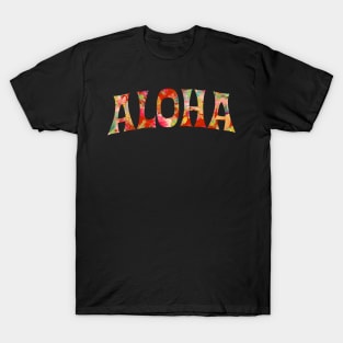 Aloha Typography, Coral Orange T-Shirt